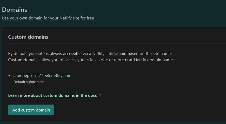 Create Custom Domain Netlify 1/3